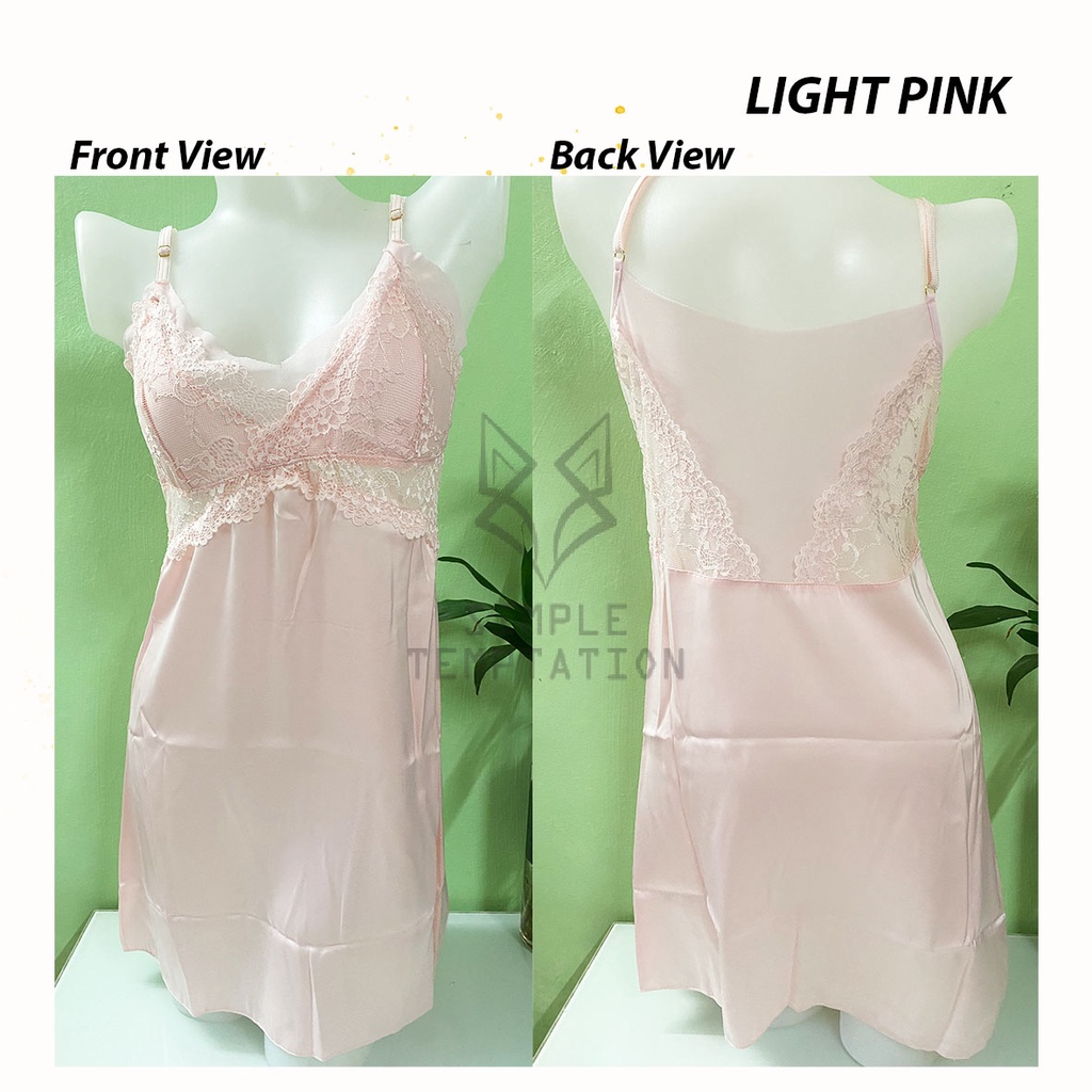 [READY STOCK] Sexy Slip Nightdress Lace V Pajamas Sexy Lingerie