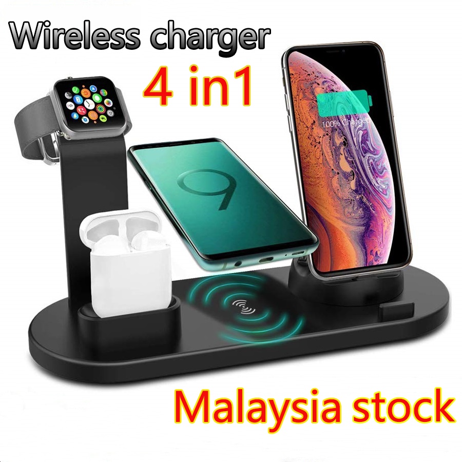 4 in 1 Wireless Charger For Phone Charging Dock Station Compatible For