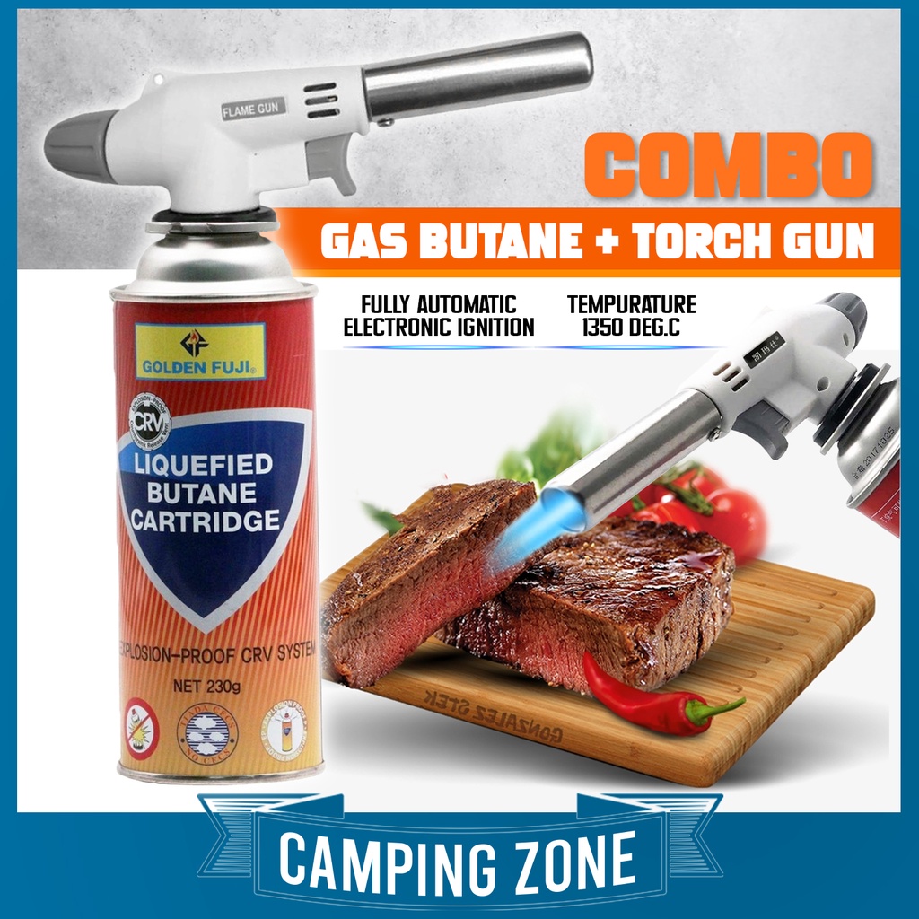 Combo Butane Gas Cylinder With Torch Gun Flame Gun Gas Welding Torch