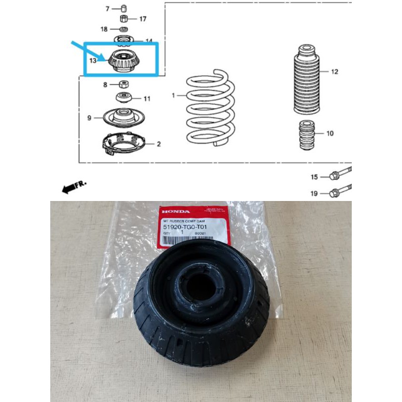 ORIGINAL HONDA FRONT ABSORBER SHOCK MOUNTING RUBBER (CITY,JAZZ,HRV,BRV