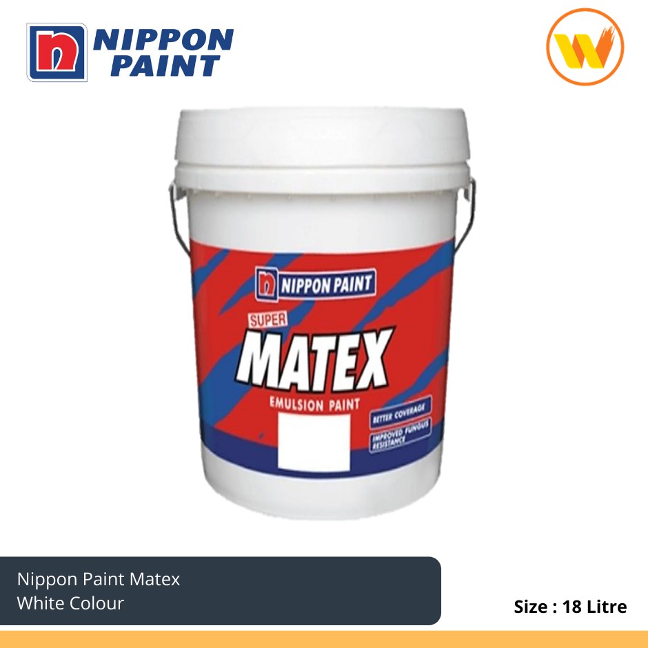 18Litre Nippon Paint Super Matex 9102 White Emulsion 18L (Cat Dinding ...