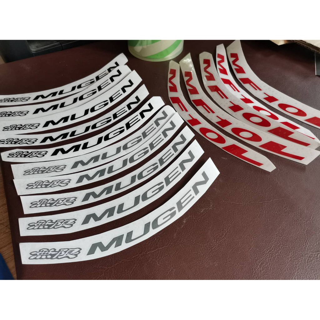 Sticker Wheel Mugen MF8 MF10 Can Be Attached To 5 Wheels Plus 1 Spare Wheel. Shopee Malaysia