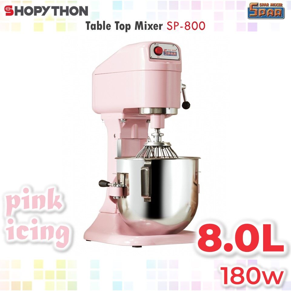 SPAR Table Top Mixer SP800 (Pink Icing) Heavy Duty Commercial 8 Litres