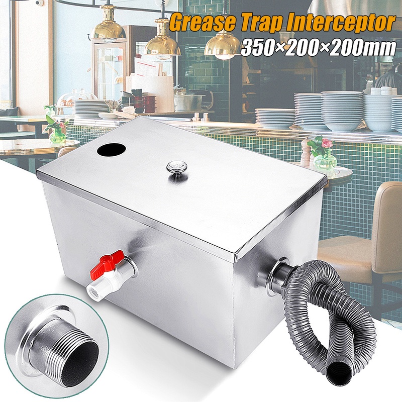 400*250*250mm Stainless Steel Grease Trap Interceptor Oil Water Separator for Restaurant Kitchen