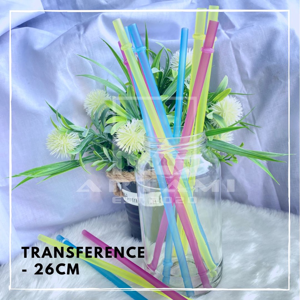 26CM COLORFUL REUSABLE TRANSFERENT STRAW / TRANSFERENT STRAW TUMBLER / DRINKING TRANSFERENT