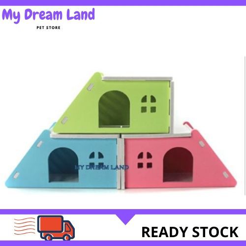 Local DeliveryCartoon Hamster Toy Nest Small Animal Wood House Bed