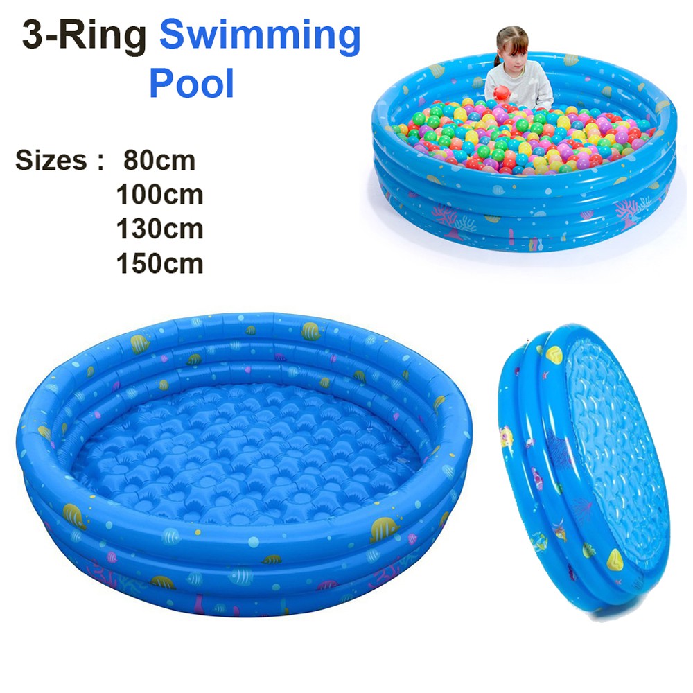 Kijo Inflatable Pool For Kids : Rounded 3 Layered Pool 60 , 100, 130 ...