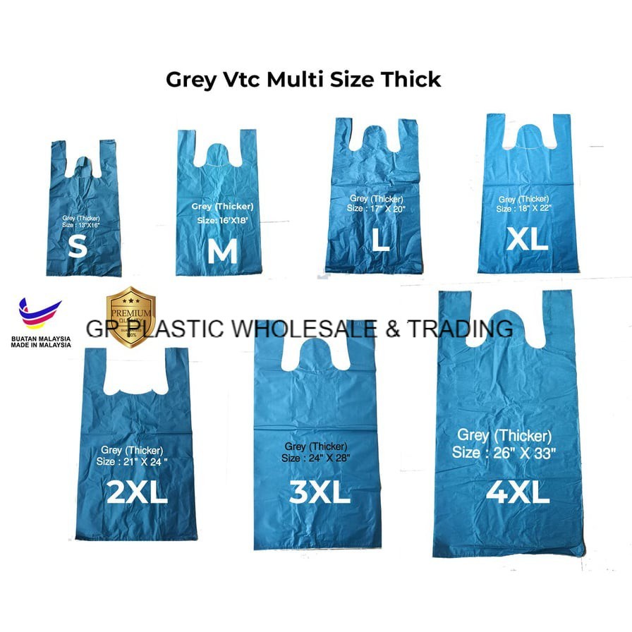 1kg Thick Handle Bag Recycled Plastic Singlet Bag Beg Plastik Tebal Heavy Duty