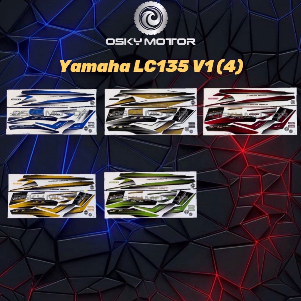 Yamaha LC135 V1 (4) Body Sticker - White / Black / Red / Yellow / Green ...