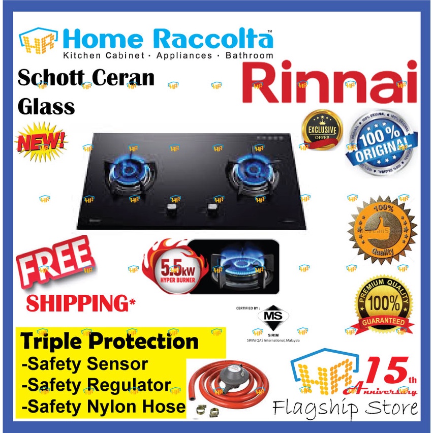 Rinnai RB72G 2Burner Gas Hob Gas Stove RB-72G +Gifts | Shopee Malaysia