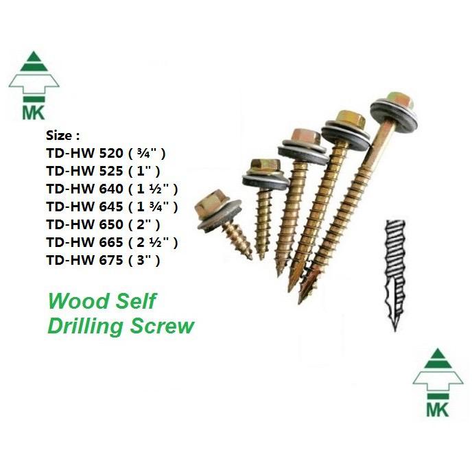 Hex Self Drilling Screw Skru Atap Skru Ikat Bumbung With Washer Awning