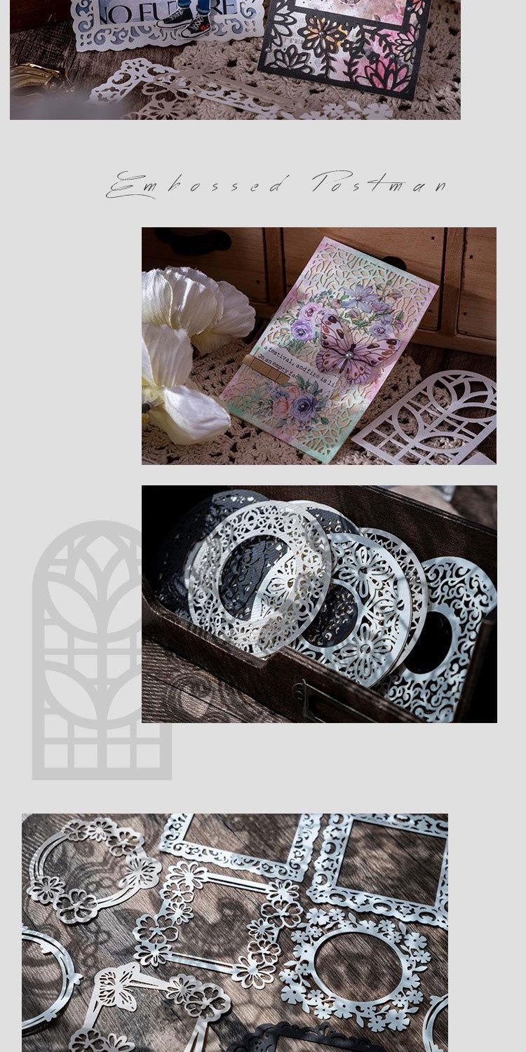 Journamm 20pcs/pack Ins Style Openwork Paper Materials Paper Collage ...