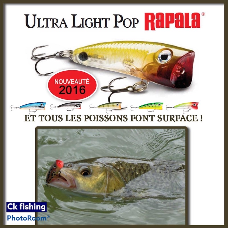 Rapala Ultra Light Popper UV Size 4cm/3g Model ULP04 / Gewang / Casting Lure  / UL Fishing / Topwater / Floating/ Sebarau
