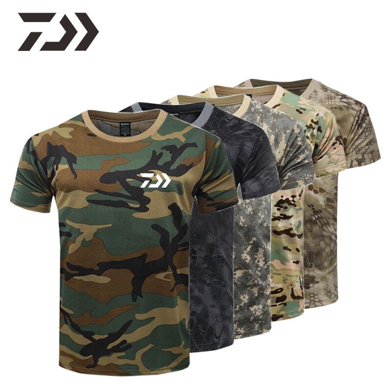 HOT PROMOTION Daiwa Fishing T Shirt Summer Man fishing shirts Camouflage Fishing  Clothing Outdoor Sport Breathable Quick Dry Fishing Clothes