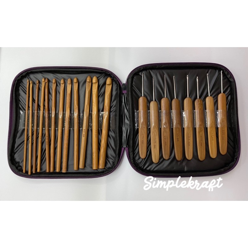 Wood Crochet Hook Set with different size 🧡READY STOCK 🔥🔥 | Shopee Malaysia