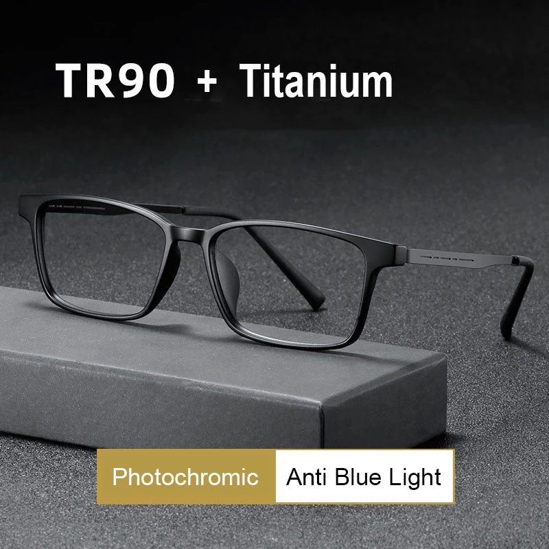 TR90 Titanium Photochromic Sunglasses Men Glasses Frame Women Retro ...