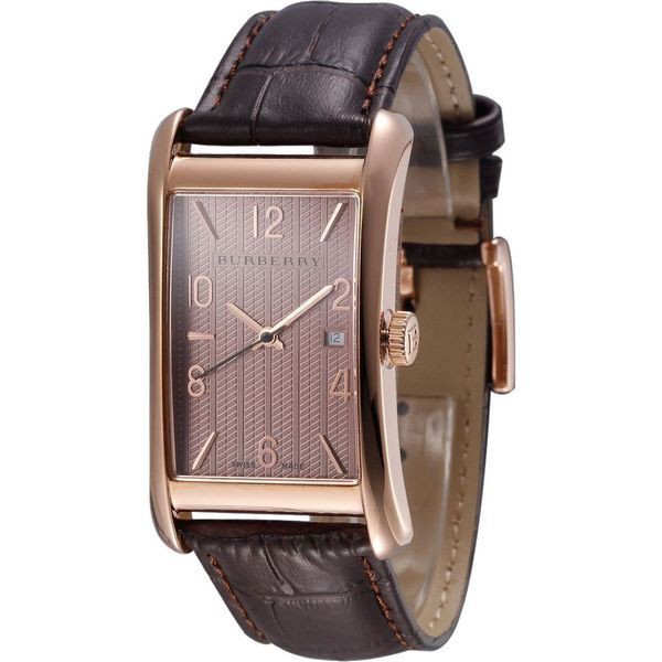 Authentic Original Burberry Women s Heritage Brown Dial Square Leather Watch BU3001