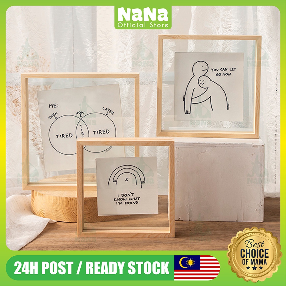 NANA Wooden Glass Frame Photo Frame Transparent Clear Decor House Room