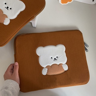 Cute Brown Bear Cartoon Laptop Bag 13 14 15.4 Inch Case For