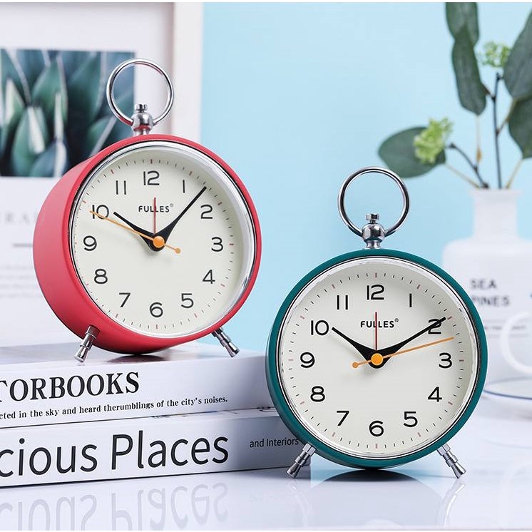 Muji Style Alarm Clock Silent Wall Clock Small Round Table Clock Decoration for home/office Jam