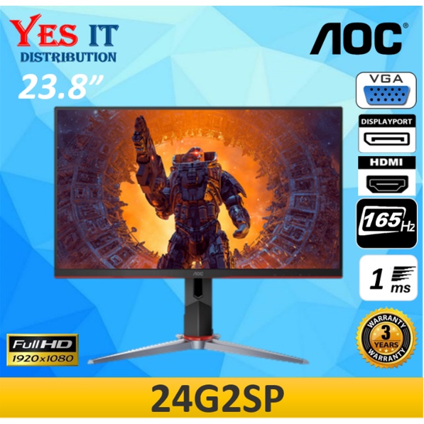 24" Monitor AOC 24G4 / 27G4 / 24G2SP / 27G2S 1ms FHD Gaming Monitor (VGA, HDMI, DisplayPort
