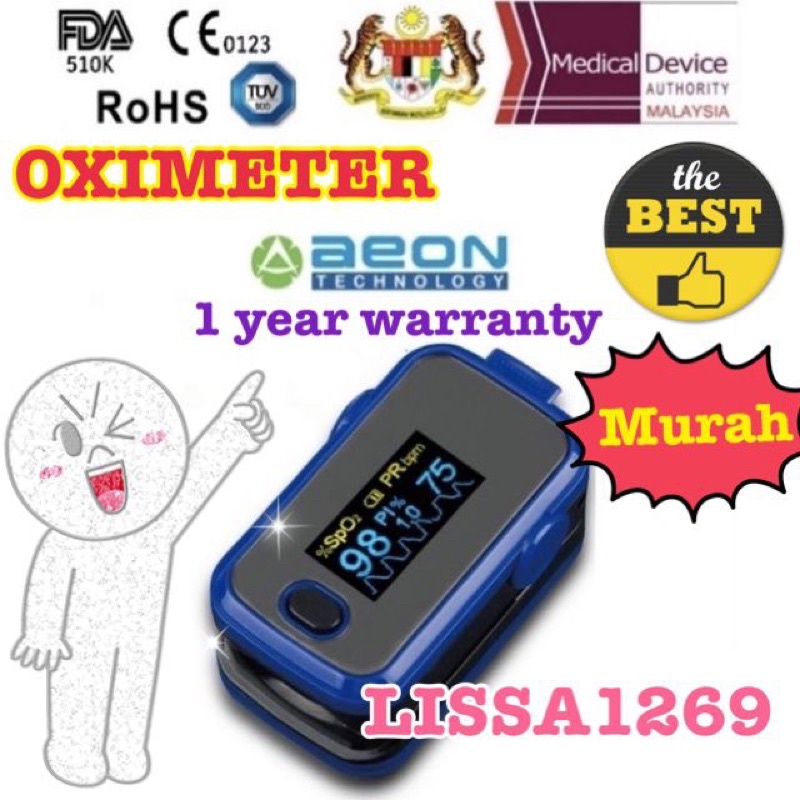 ORIGINAL AEON FINGERTIP PULSE OXIMETER MODEL A330(READY STOCK) Shopee