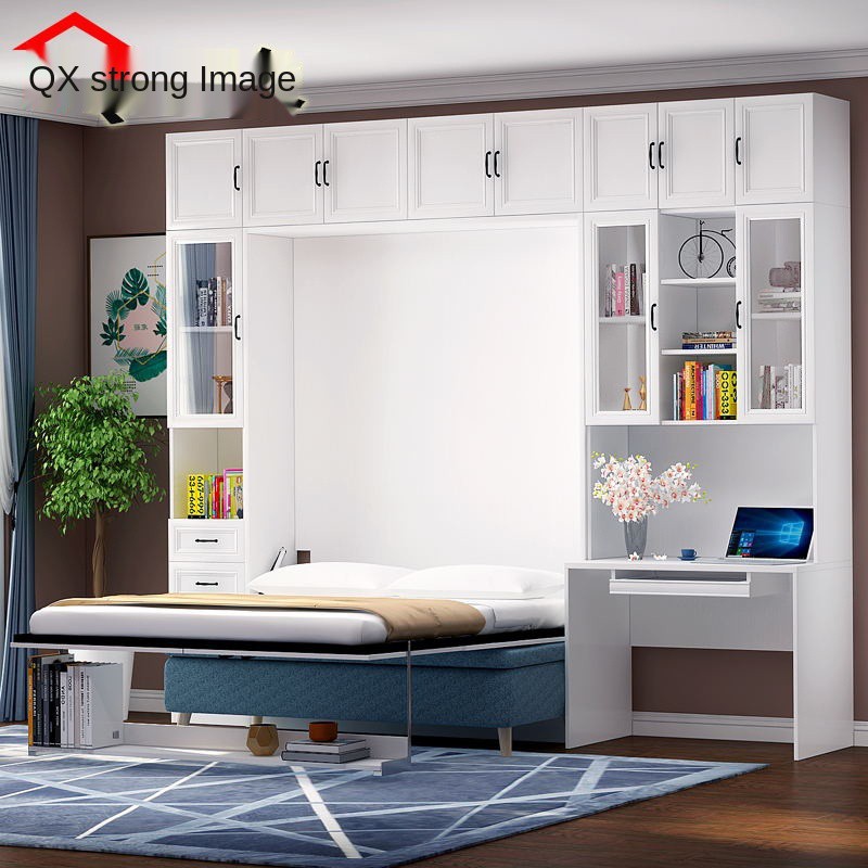 Wall bed sofa desk bookcase combination multifunctional cabinet ...