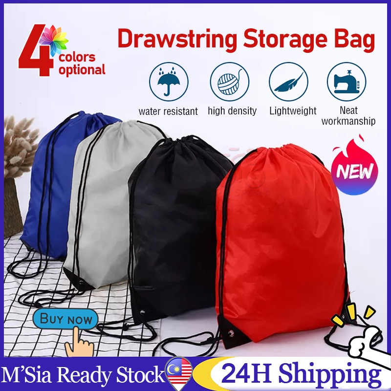 Drawstring Backpack Polyester Nylon Pack Drawstring Leisure Storage Bag ...