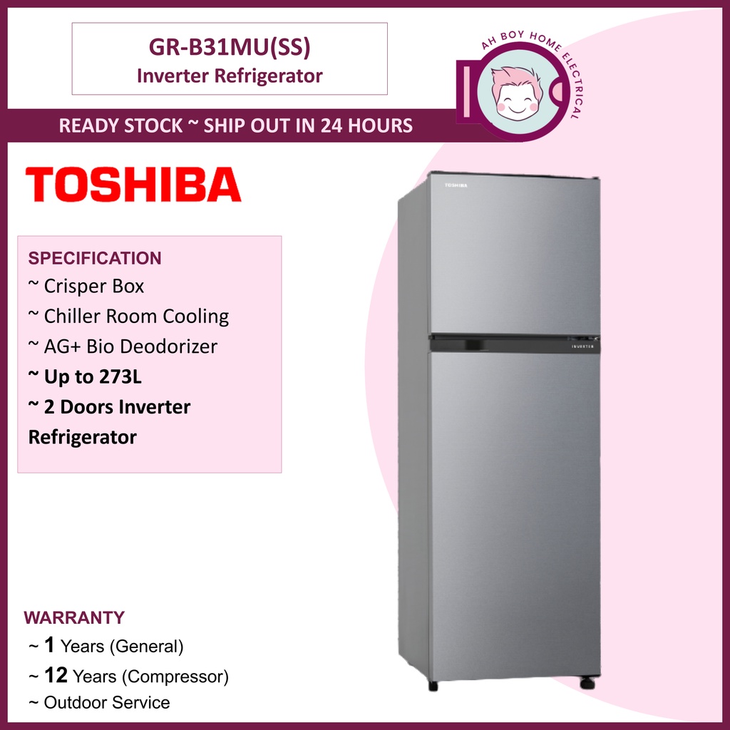 Toshiba / Khind 2 Doors Inverter Refrigerator 310L GRRT320WEPMY(UK