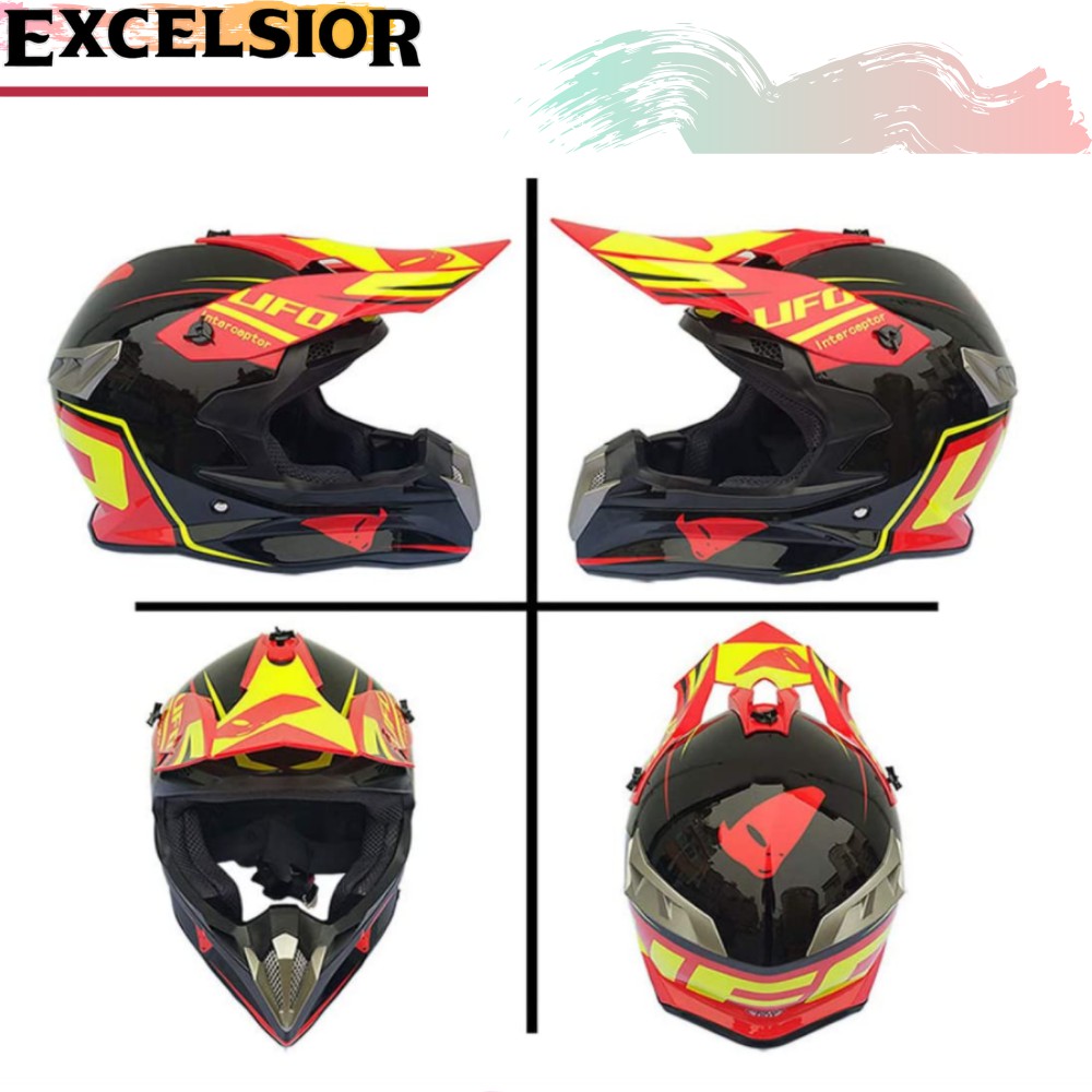 Excelsior Motocross Riding Off Road Full Face Helmet Motorcycle Rider ...