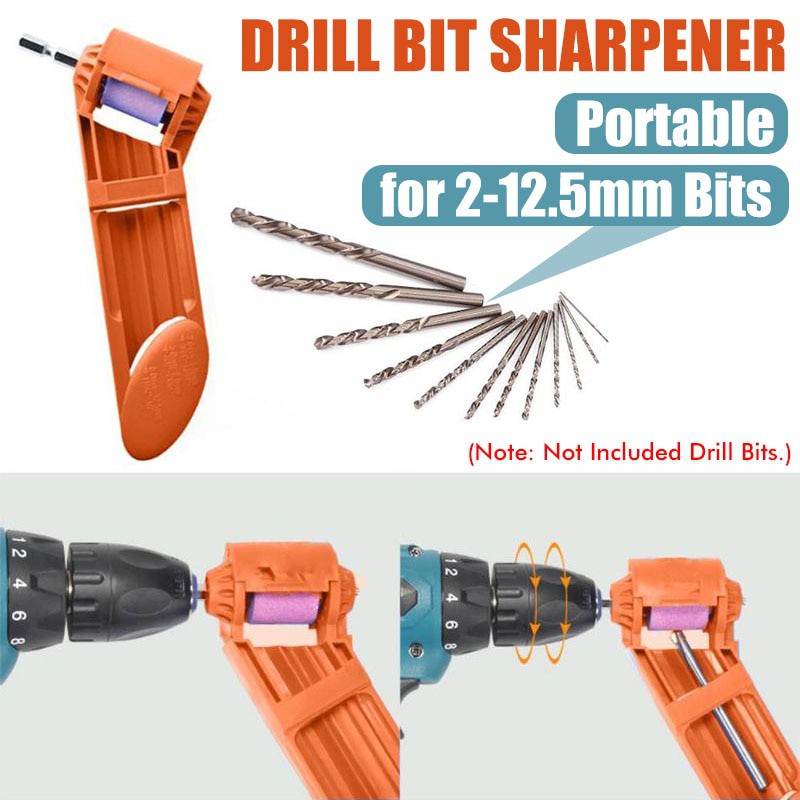 2-12.5mm Portable Drill Bit Sharpener Corundum Grinding Wheel Polishing ...