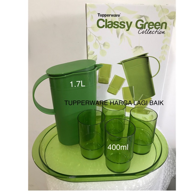 Tupperware Classy Green Set / Jug Air Hijau / Pitcher Tumbler ...