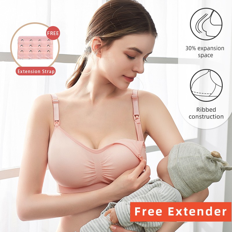 Ready Stock】Nursing Bra Breathable Breastfeeding Bra Seamless Maternity  Underwear For Pregnancy Women Anti-drooping Push Up