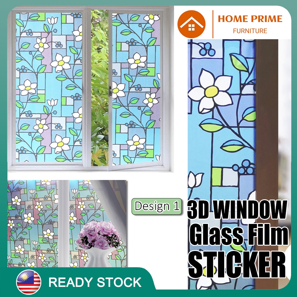HOME PRIME Window Film Self Adhesive 3D Waterproof Sticker Stained Anti ...