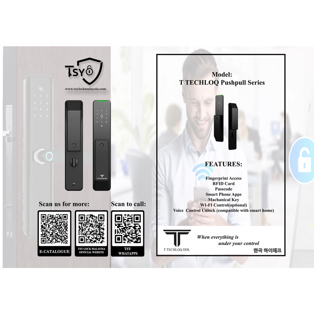 T TECHLOQ DDL HP11/ SMART LOCK/ Fingerprint Lock/(Yale / Philips