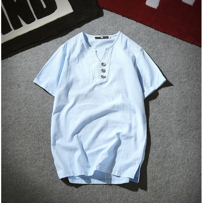 【READY STOCK】ST219 M-5XL Bosamia Style Linen Shirt Man Shirt ...