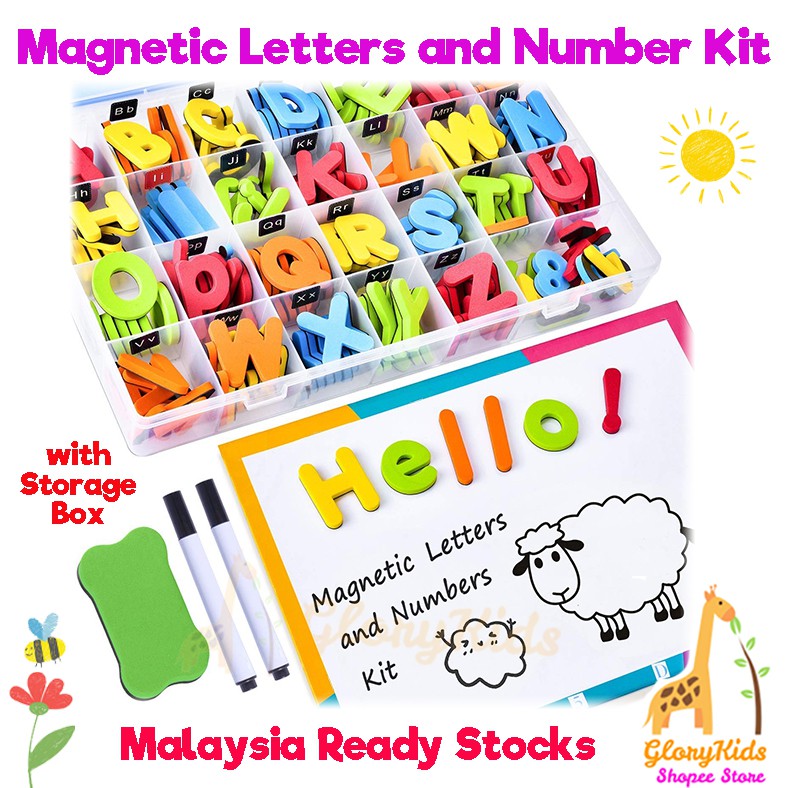 230pcs Magnetic Number Letters Set Upper/Lower Case/A-Z/123 - Foam ...