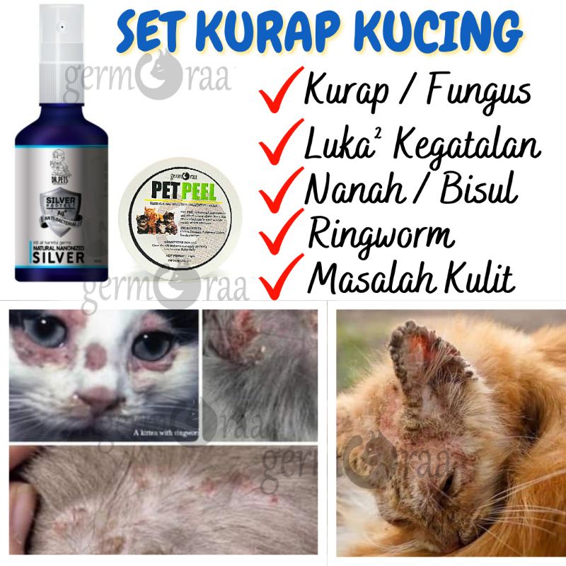 Natural Spray Ubat Kurap Fungus Ulser Kucing Eye Infection Cream Sapu