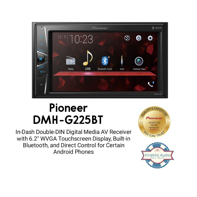 Pioneer DMHG225BT InDash DoubleDIN Digital Media AV Receiver with