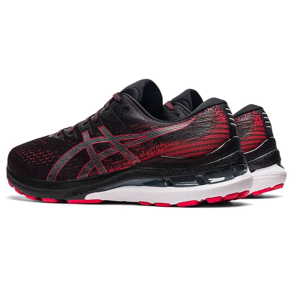 Asics Gel Kayano 28 Wide 2E Men s Black Electric Red Shopee Malaysia