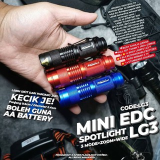 LG3-MINI EDC SPOTLIGHT by PEJUANGMY X ALNFIRE LIGHT SYSTEM | Shopee ...