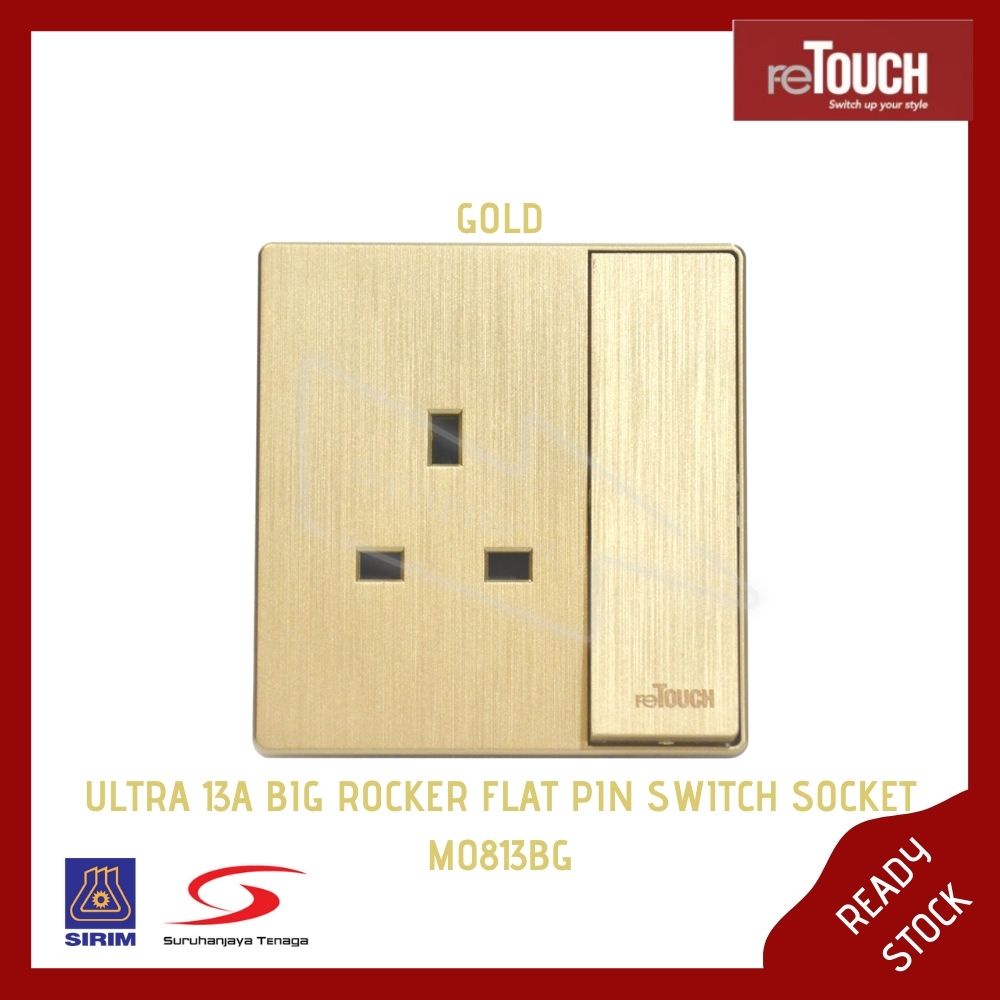 [New Model 2020] reTouch Ultra Rimless 13Amp Big Rocker Flat Pin Switch ...