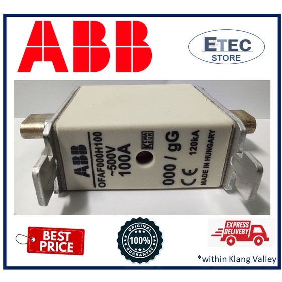 ABB OFAF000H100 HRC Fuse Link (1SCA022627R1550) Shopee Malaysia