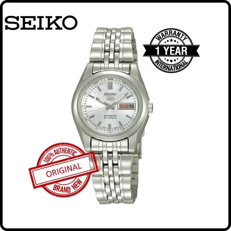 SYMA27K1 CLASSIC SEIKO 5 Ladies Original Brand New Automatic Analog Silver Dial Day Date Stainless Steel Strap Watch Shopee Malaysia