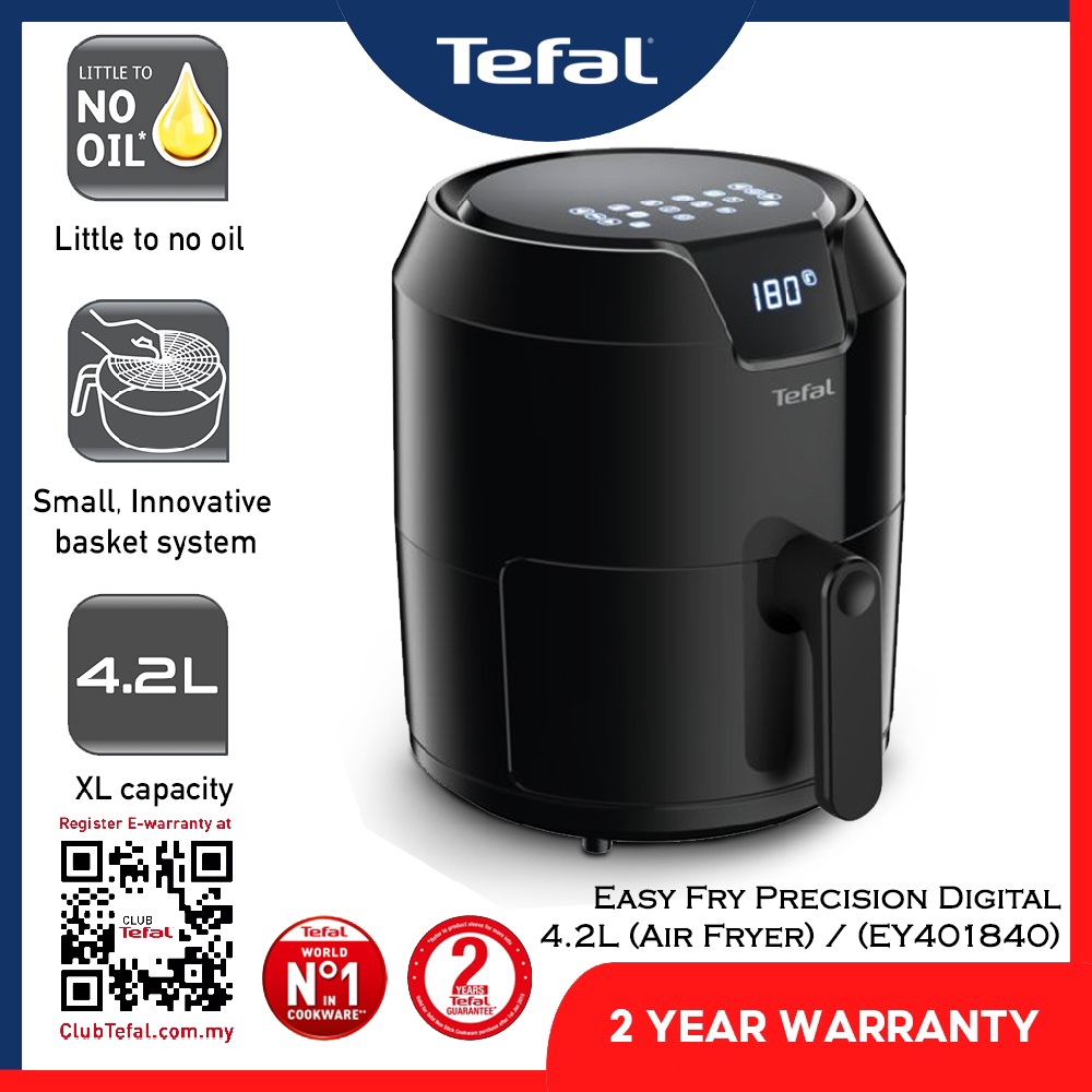 Tefal (EY4018) Easy Fry Precision Digital 4.2L (Air Fryer) | Shopee ...