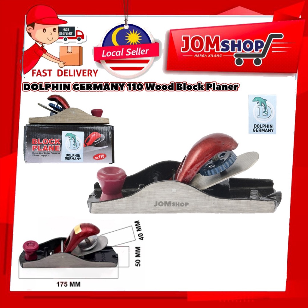 DOLPHIN 7" 175x40mm Block Plane /Ketam Kayu/Wood Planer Manual Planer