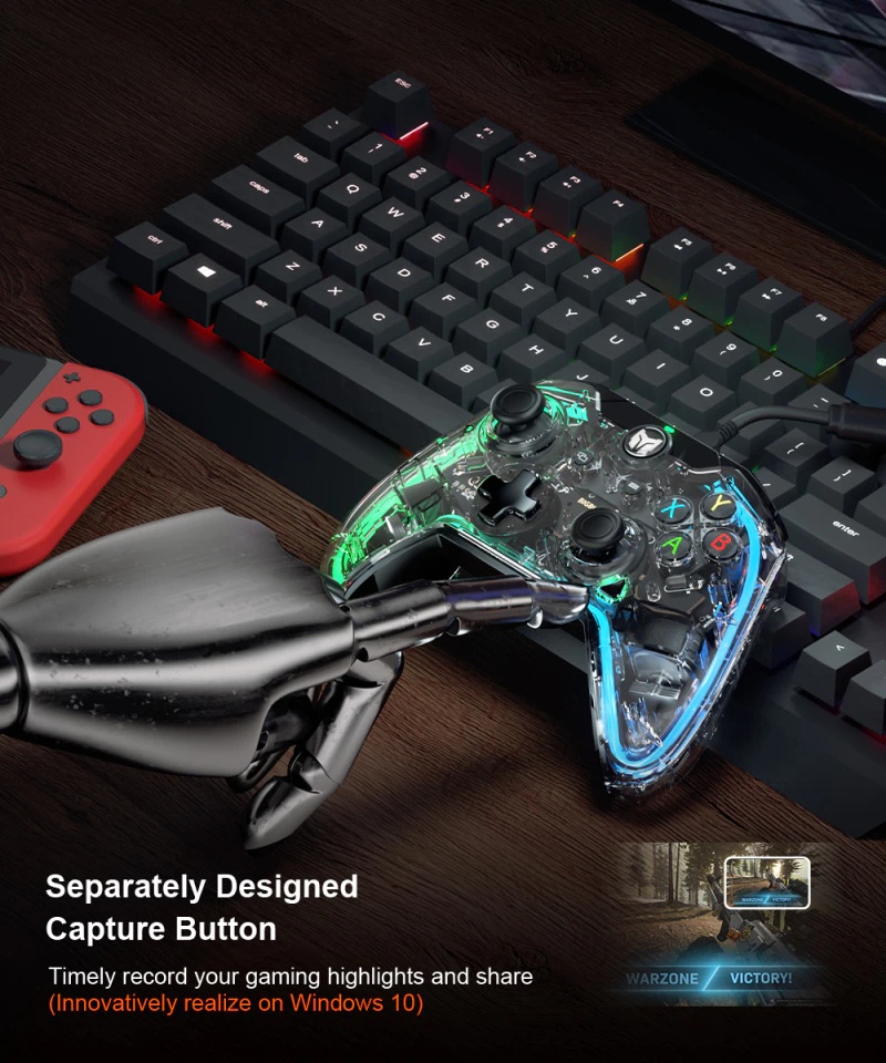 BIGBIG WON Rainbow Lite Wired Controller PC Controllers for Nintendo ...