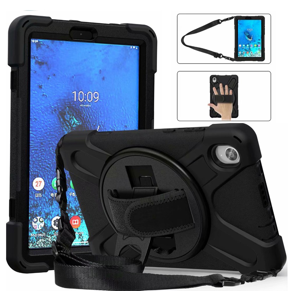 EbestStar Cover Girevole 360° Per Lenovo Tab M8 (2021 E 2019) – Pelle PU Nera Con Supporto – Incluso Vetro Temperato 9H - 5