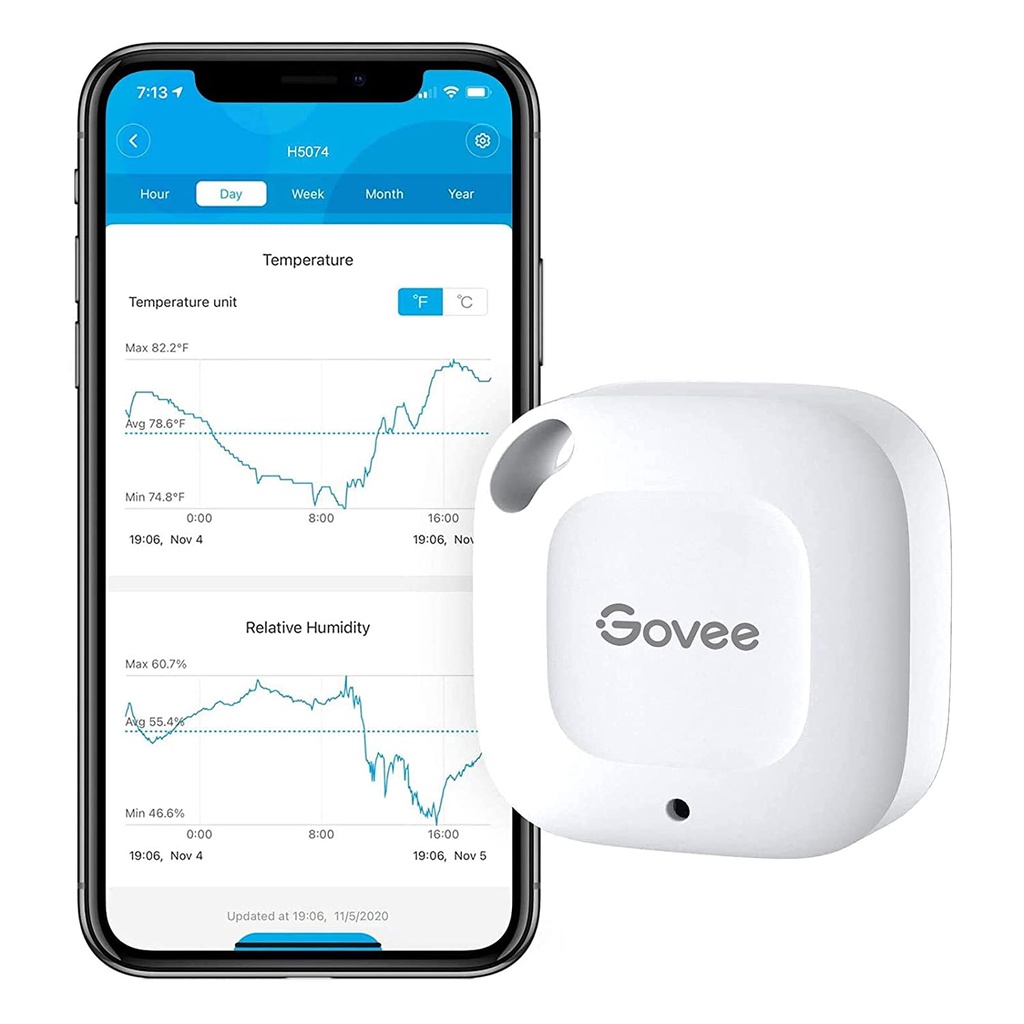Product image Govee H5074 Smart Hygrometer Wireless Thermometer Mini Bluetooth Humidity Sensor with Notification Alert 1