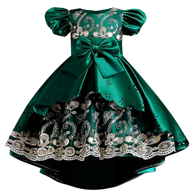 New highquality children's dresses embroidered sequined princess dress girls Westernstyle
